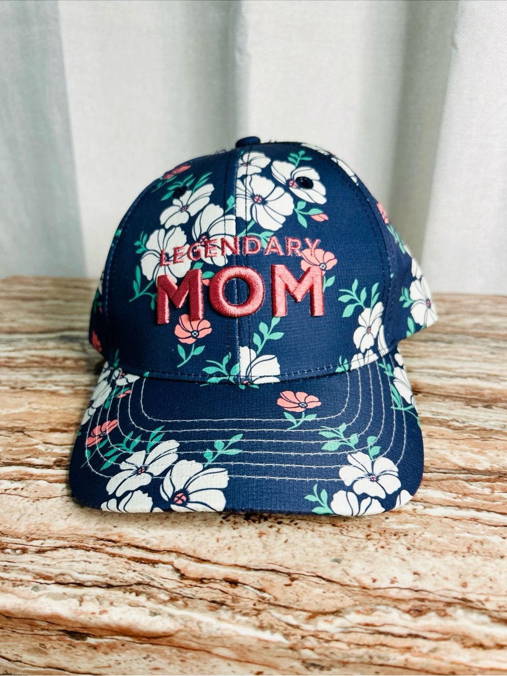Legendary MOM Floral Navy Baseball Cap adjustable!